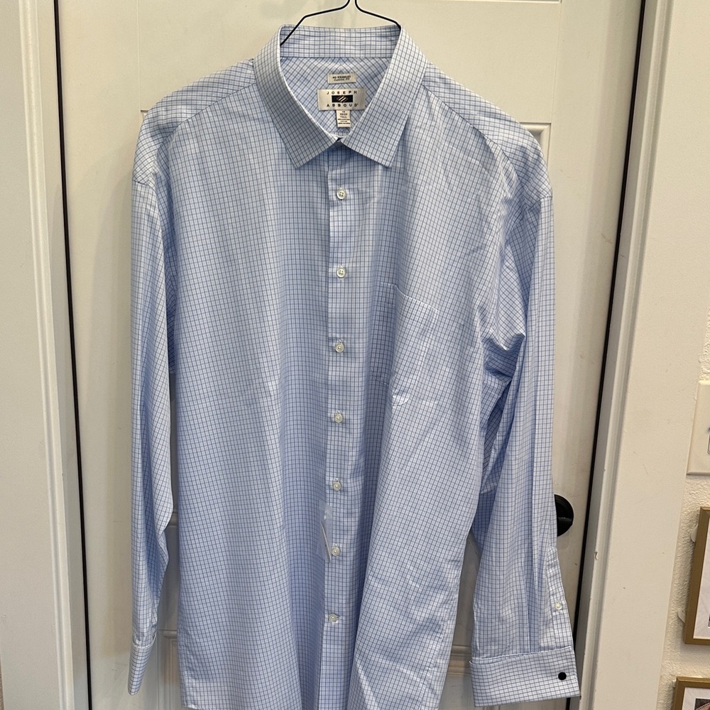 New Joseph Abboud Blue Checkered Dress Shirt